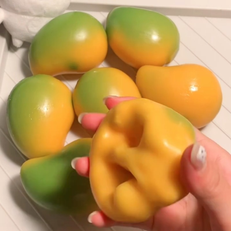 Handmade Mango Squishy Ball Crunchy Mango Color Changing Fidget Toy ...