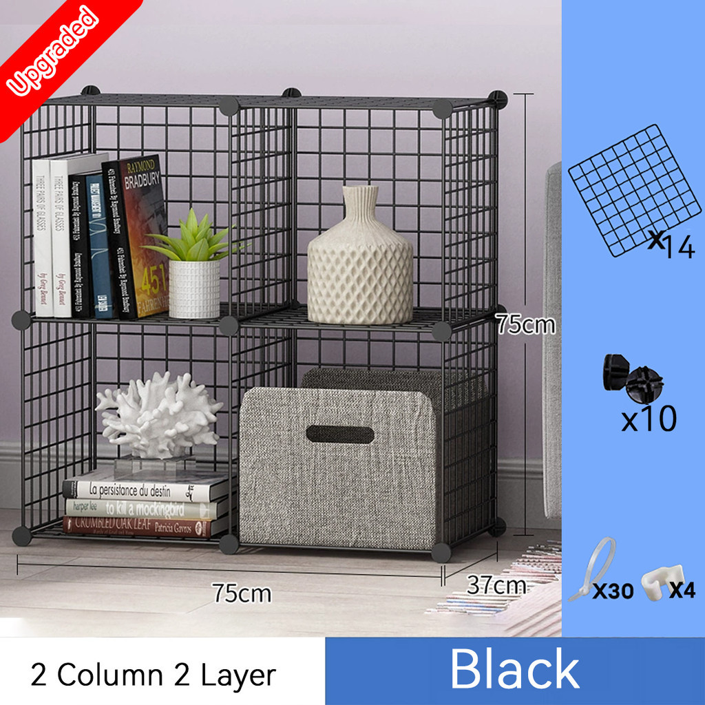 DIY Rak Penyimpanan Multi-tiered Storage Rack Cube Cabinets Grids Panel ...