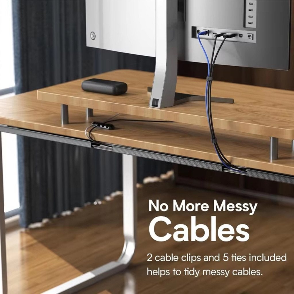 PVC Cable Hider Easy Install Under Table Cable Tray Self-Adhesive Cable ...
