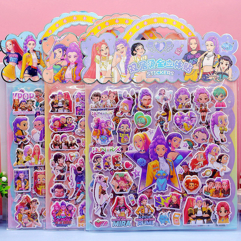 Kpop Demon Hunters Bubble Stickers Rumi Zoey Mira Double Layer DIY ...