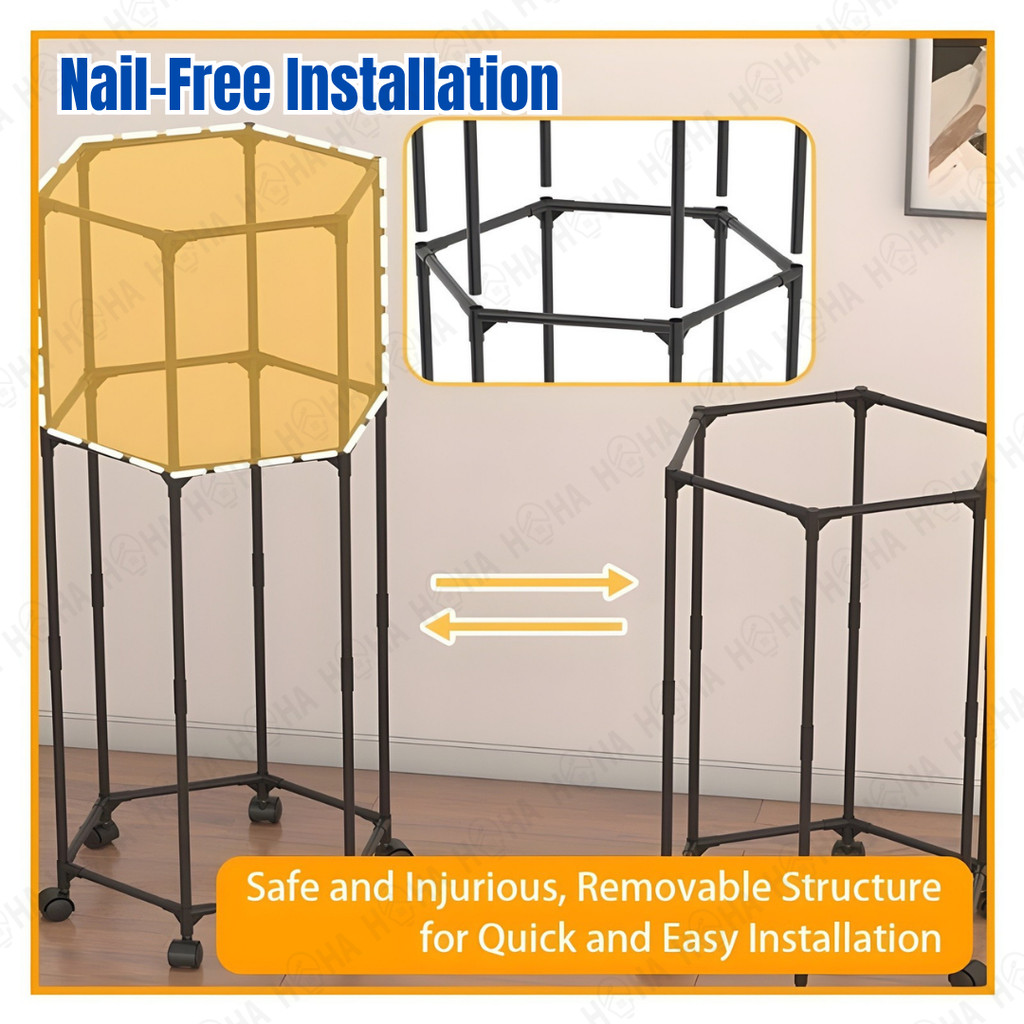 [360° Rotate] Multifunction Hexagon Clothes Rack Penyidai Baju Viral ...