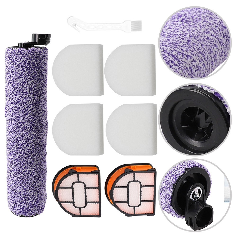 Rouleau Brosse + Filtres Compatibles Shark HydroVac XL WDB1F2 - Kit Complet 1 Brosse + 2 Filtres + 4 Cotons + Brosse Nettoyage