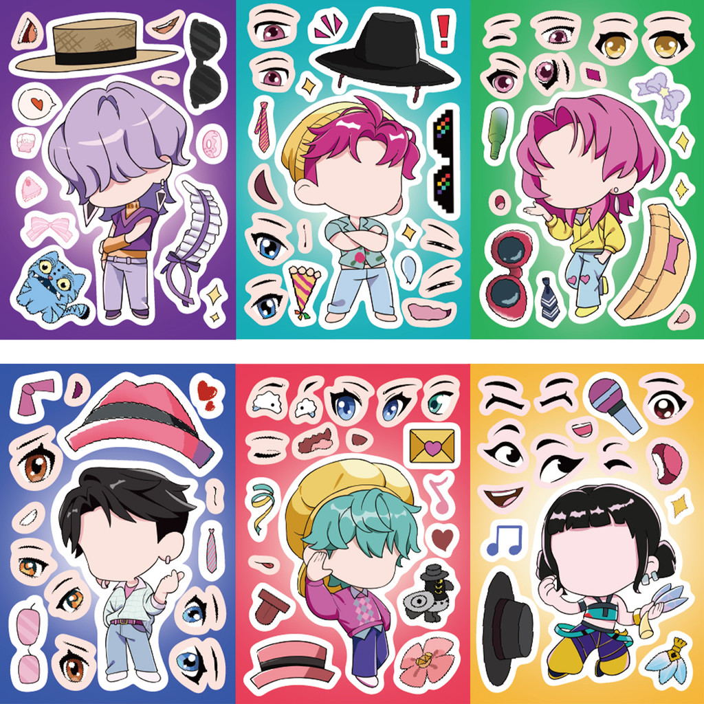 KPOP Demon Hunters Rumi Saja Boys DIY Make a face PVC Stickers Anime ...
