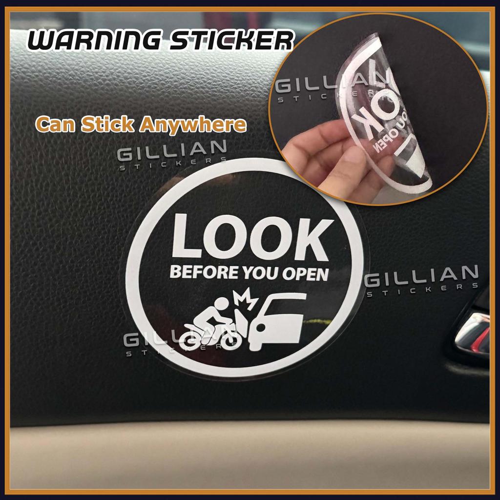 Warning Sticker LOOK BEFORE YOU OPEN for E-hailing Grab Car Taxi ...
