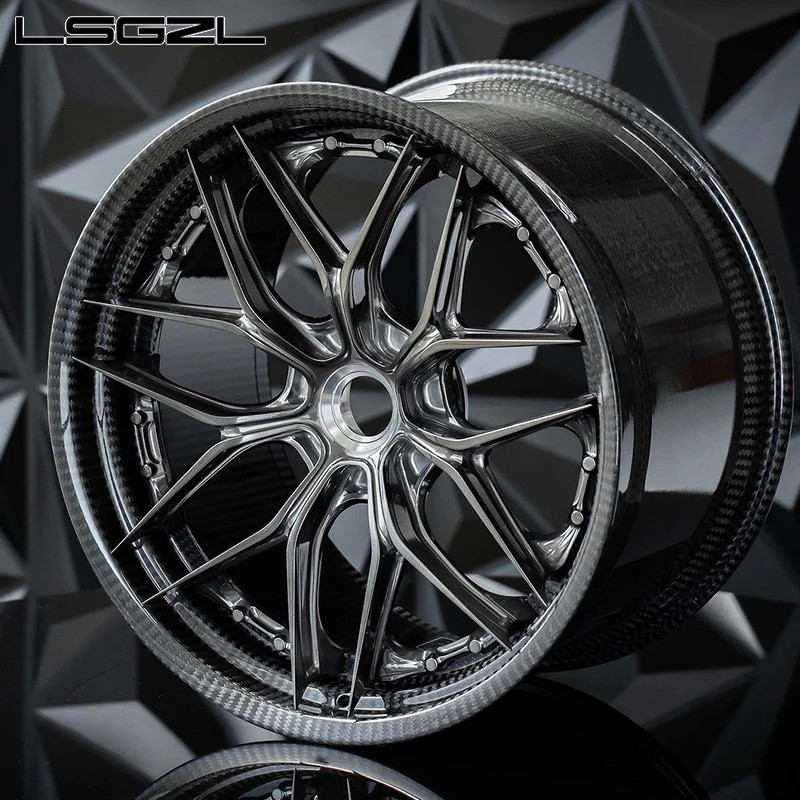 LSGZL Forged wheel carbon fiber 18 19 20 21 coated lip car rims for bmw ...