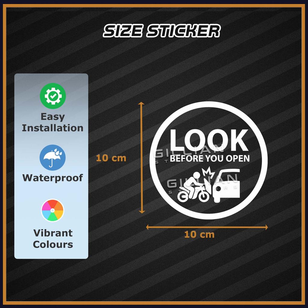 Warning Sticker LOOK BEFORE YOU OPEN for E-hailing Grab Car Taxi ...