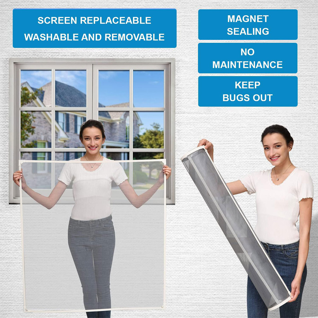 DIY Magnetic Mosquito Net Adjustable Window Screen Windproof Insect ...