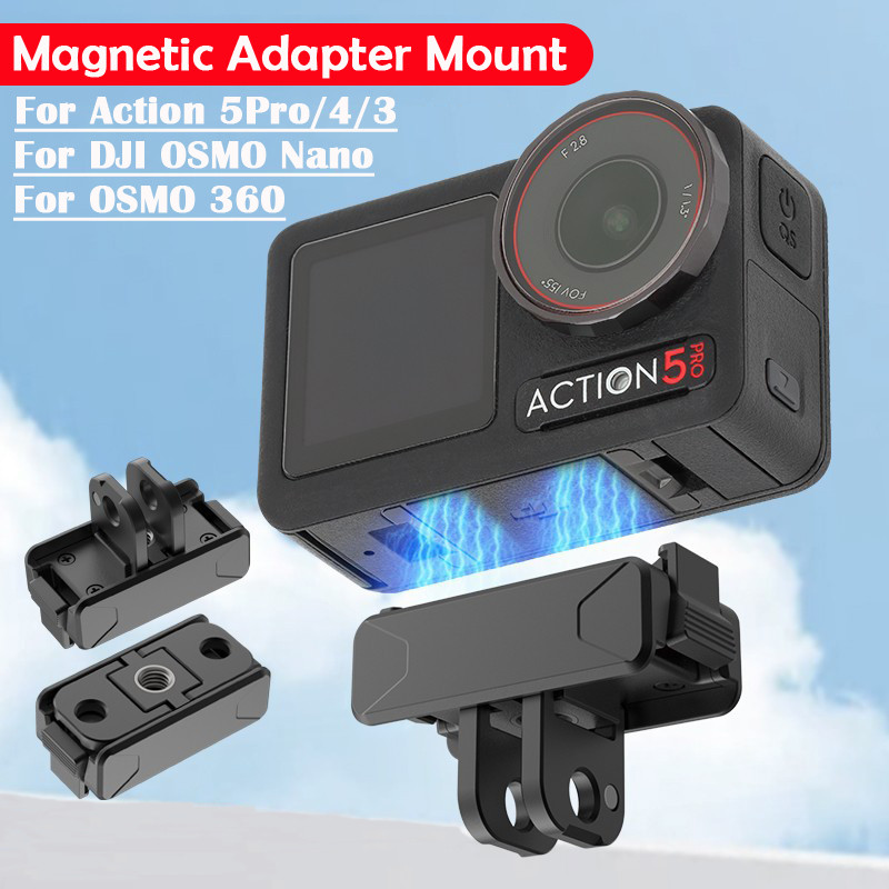 AMAZEAR draagtas voor DJI OSMO Action 6 accessoires, draagbare en compacte reistas van hard leer met zachte binnenkant voor bescherming, organisatie en opbergruimte, zwart