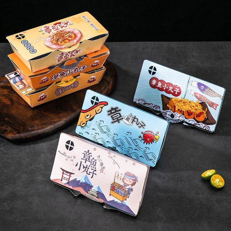 Discount-free Octopus Balls Box Takoyaki Packaging Box Octopus Box 6/8 ...