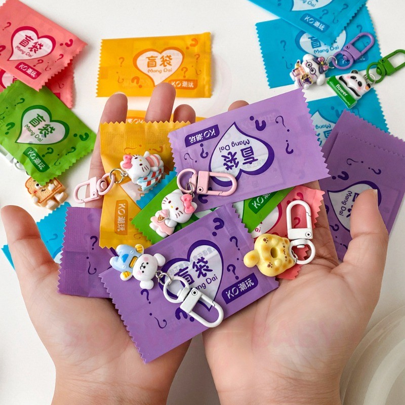30pcs Keychain Blind Bag Blind Box Mystery Bag Cute Resin Keychain ...