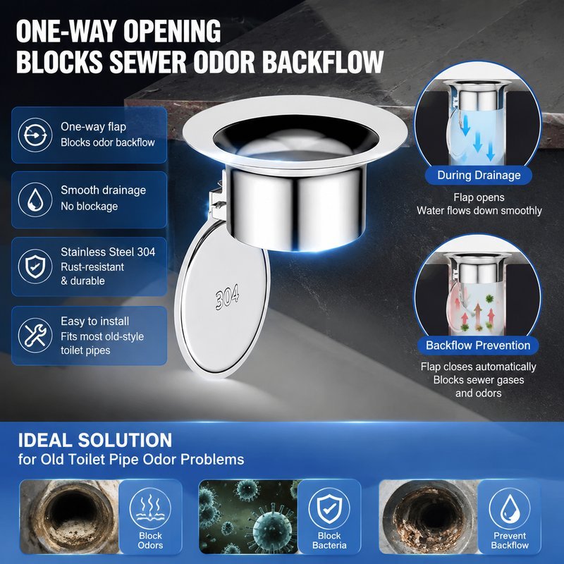 Universal Stainless Steel Drain Oddor Stopper Anti-Blocking Drain Oddor ...