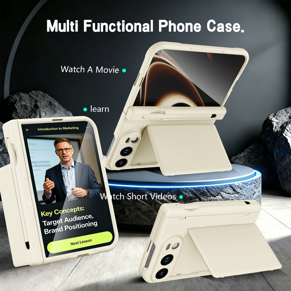 KEYSION Card Holder Fold Phone Case for iPhone Duo Hard PC Hinge ...