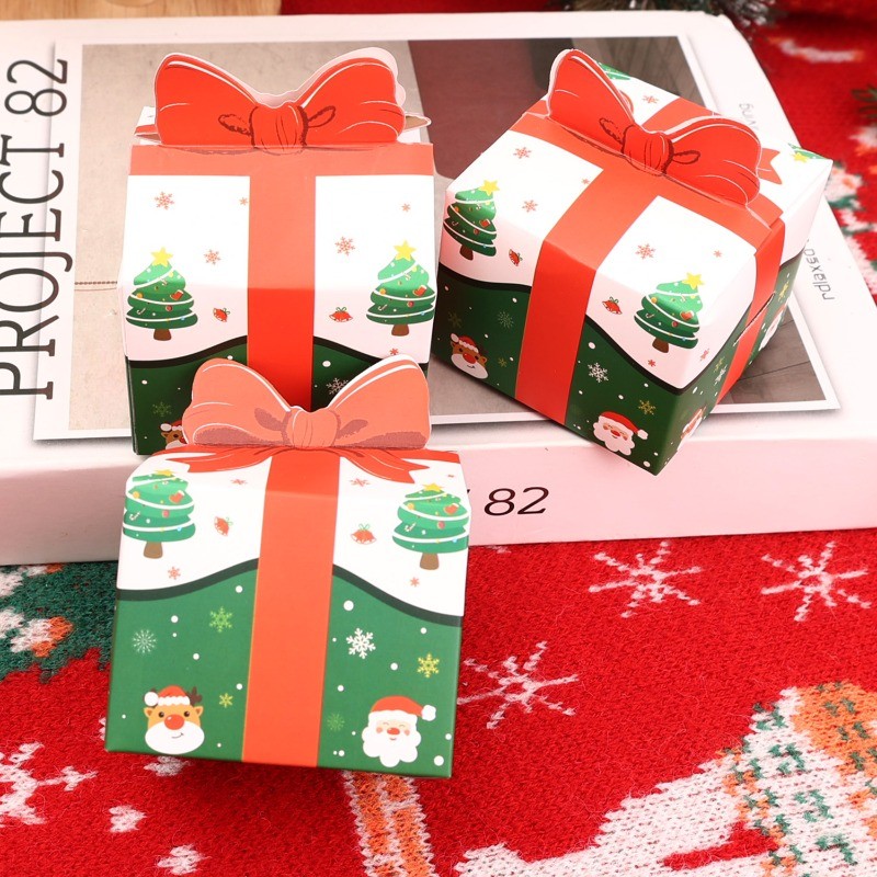 10/20/40Pcs Red Bow Christmas Gift Boxes - Foldable, Paper - Festival ...