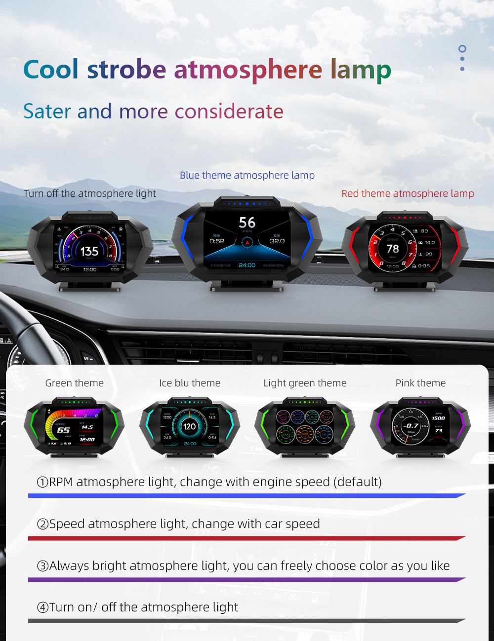 Version Terbaru P24 GPS Car OBD OBD2 Meter Digital Scanner Speedometer ...