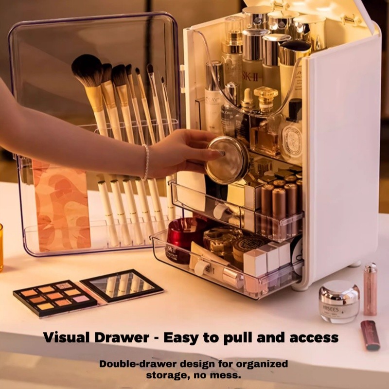 Makeup Organizer Foldable Cosmetic Organizer | Dustproof Cosmetic ...