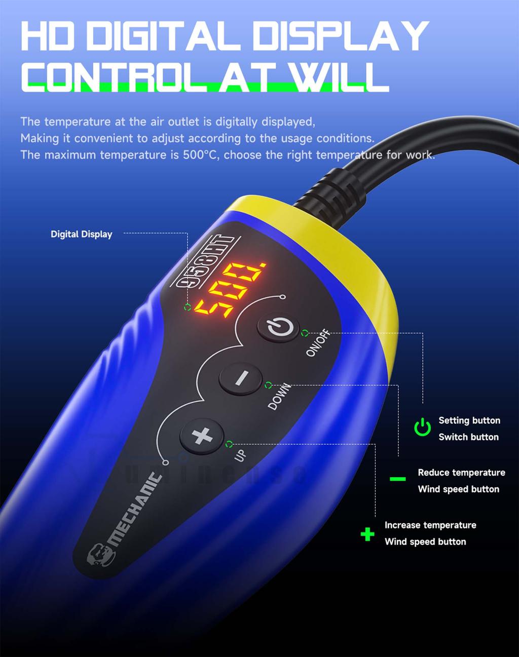 [Luminense] Mechanic Solder Rework Blower Solder SMD Rework BGA Hot Air ...