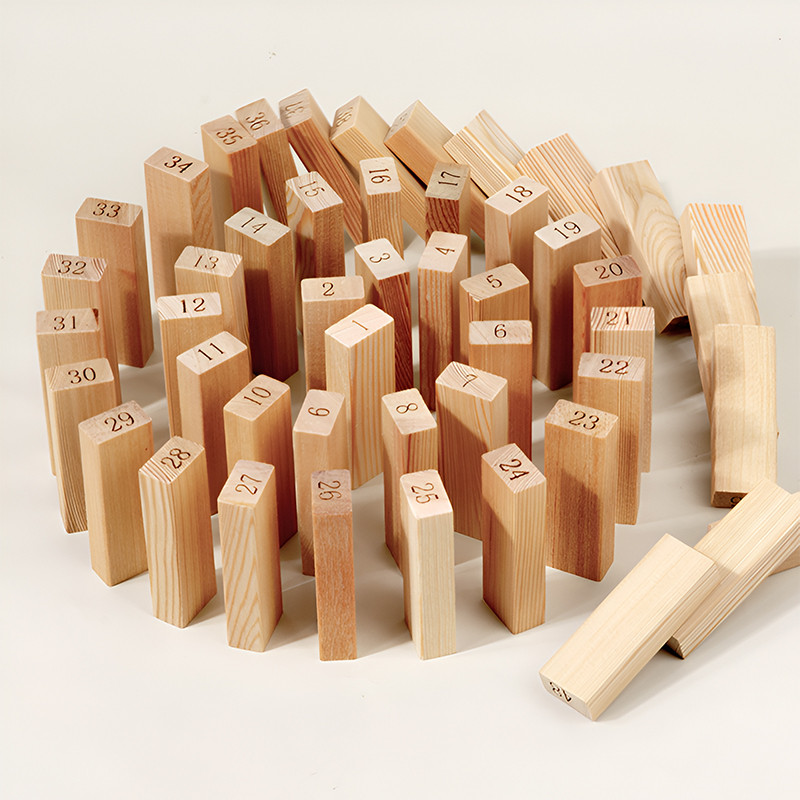 𝐁𝐋𝐎𝐂𝐊 𝐁𝐀𝐒𝐇 Large 54PCS Wooden Number Stacking Tower Blocks Kids Fun ...