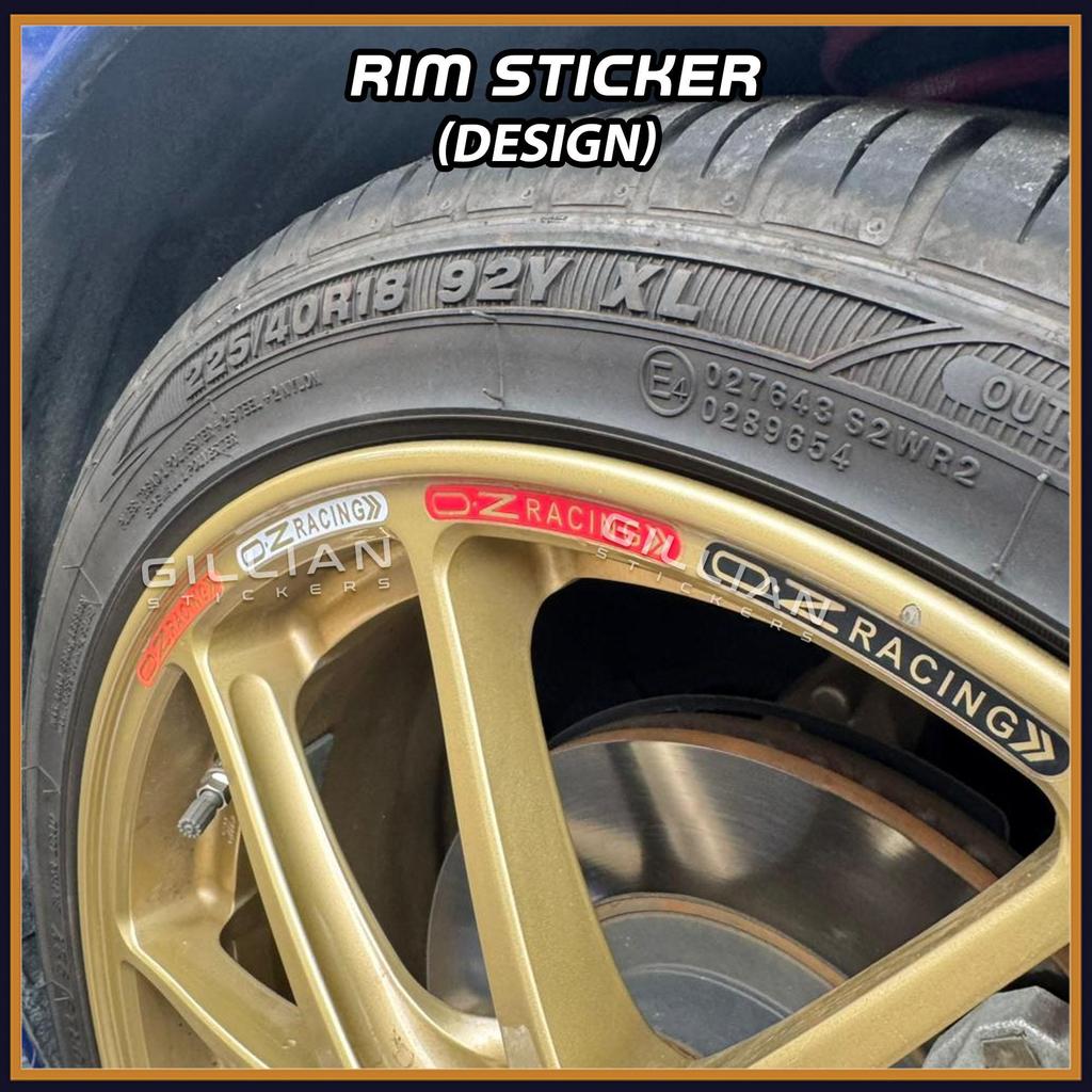 OZ Racing Rim Sticker Car 4pcs Transparent Vinyl Sticker waterproof ...