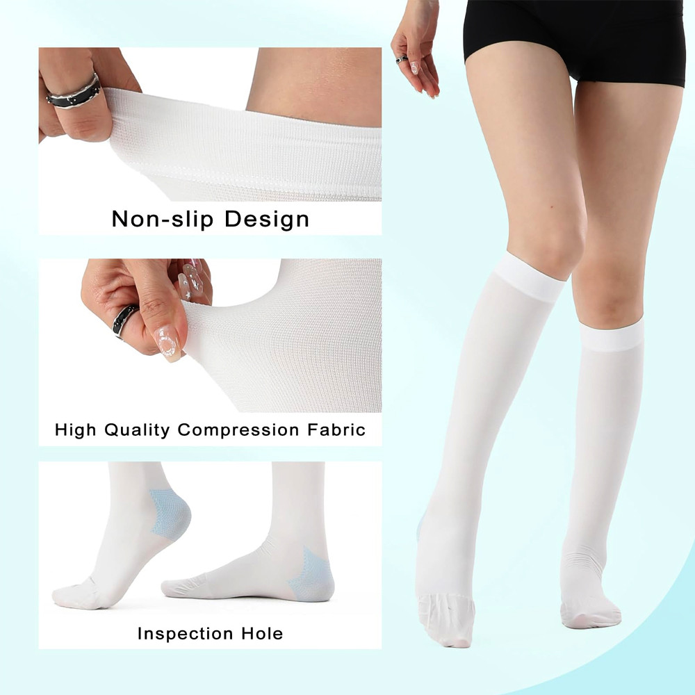 1Pair TED Hose Compression Stockings,Anti Embolism Knee-High ...