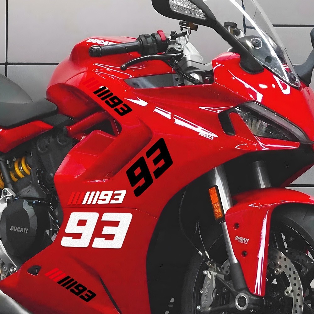 Reflective 93 Number Sticker Waterproof Decor Motorcycle Motor Bike ...