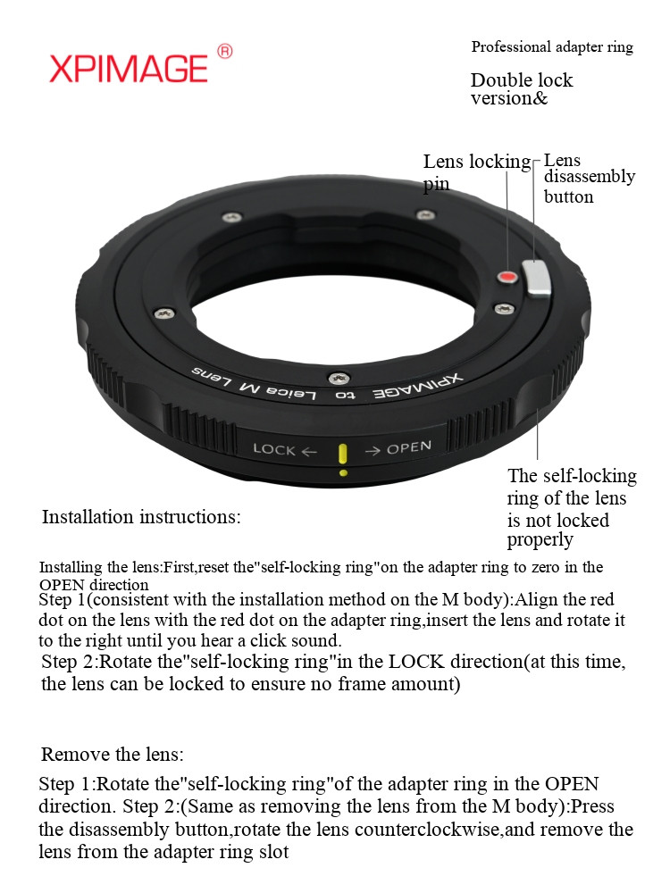 Bague Adaptatrice Macro XPimage - Objectif Leica R Vers Leica M (M11, M10R...) - Neuf