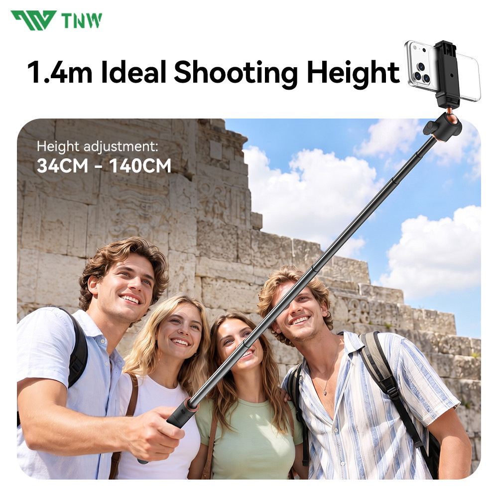 TNW PL6 Extendable Tripod Auto-Open Selfie Stick Tripod Portable 1.4m ...