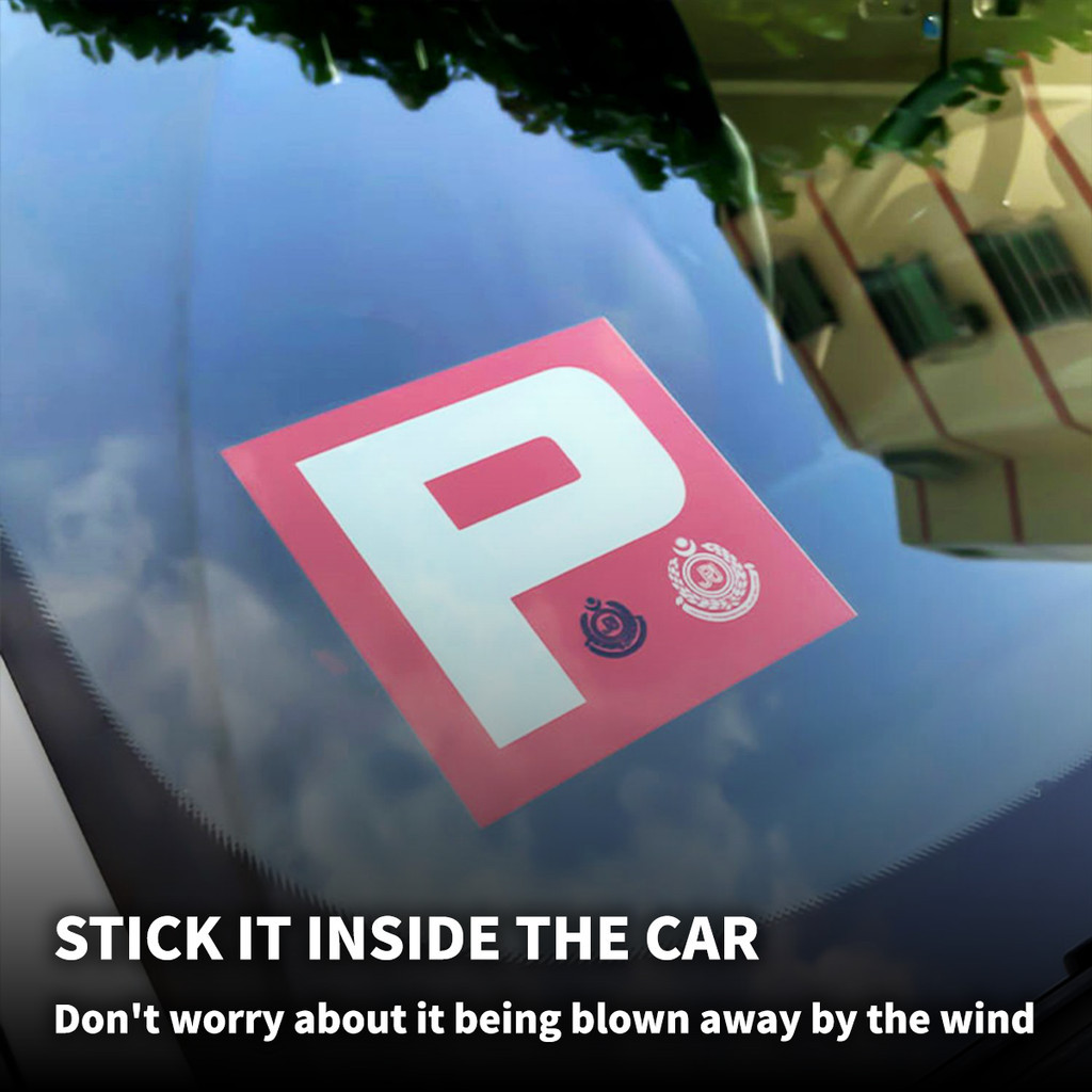 Reusable P License Kereta 2pcs P Car Sticker Electrostatic Adsorption ...