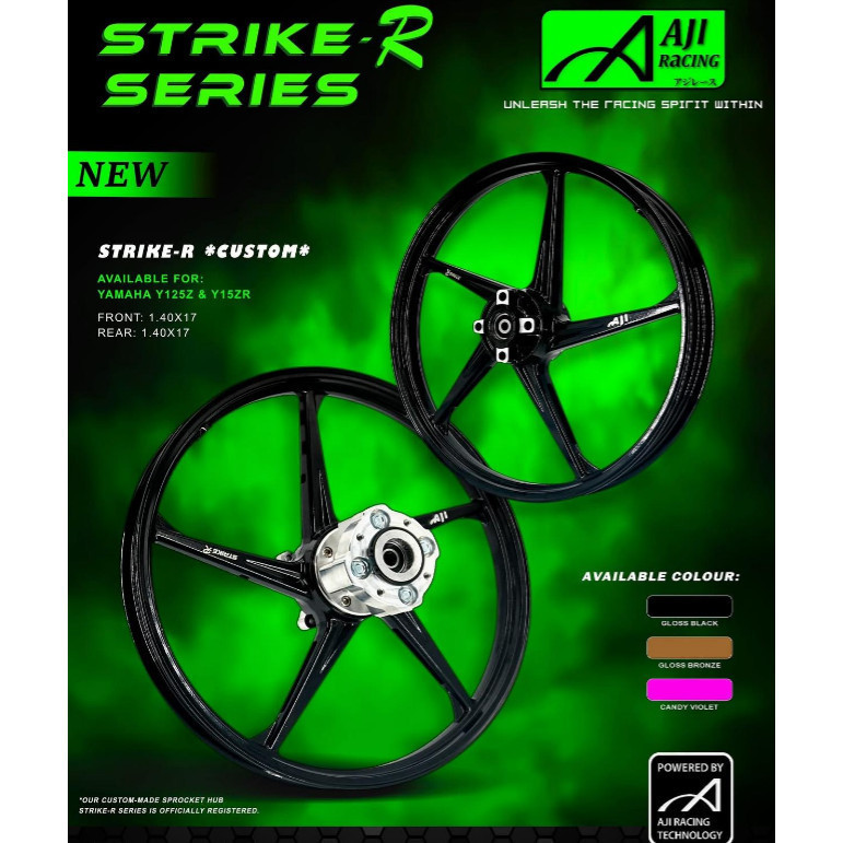 AJI RACING STRIKE Y125ZR Y125Z LC135 5S LC 5S 1.40/1.40 X17 CUSTOM HUB ...