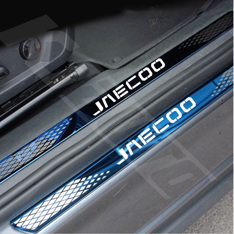4pcs Jetour Seal Car Stainless Steel Threshold Strip Metal Welcome ...