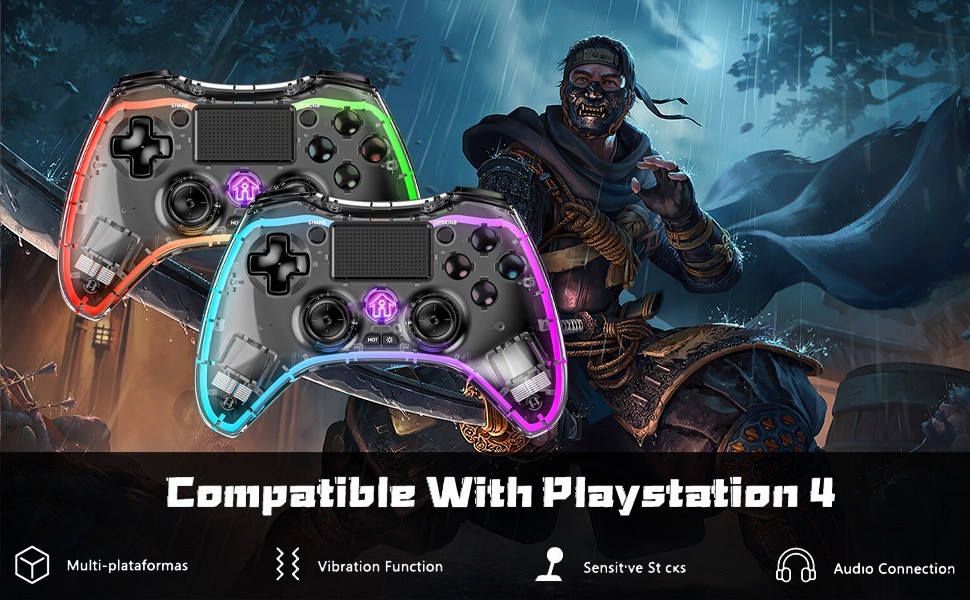 Wireless Controller Compatible with PS4/PS4 Pro/PS4 Slim/PC with Touch ...