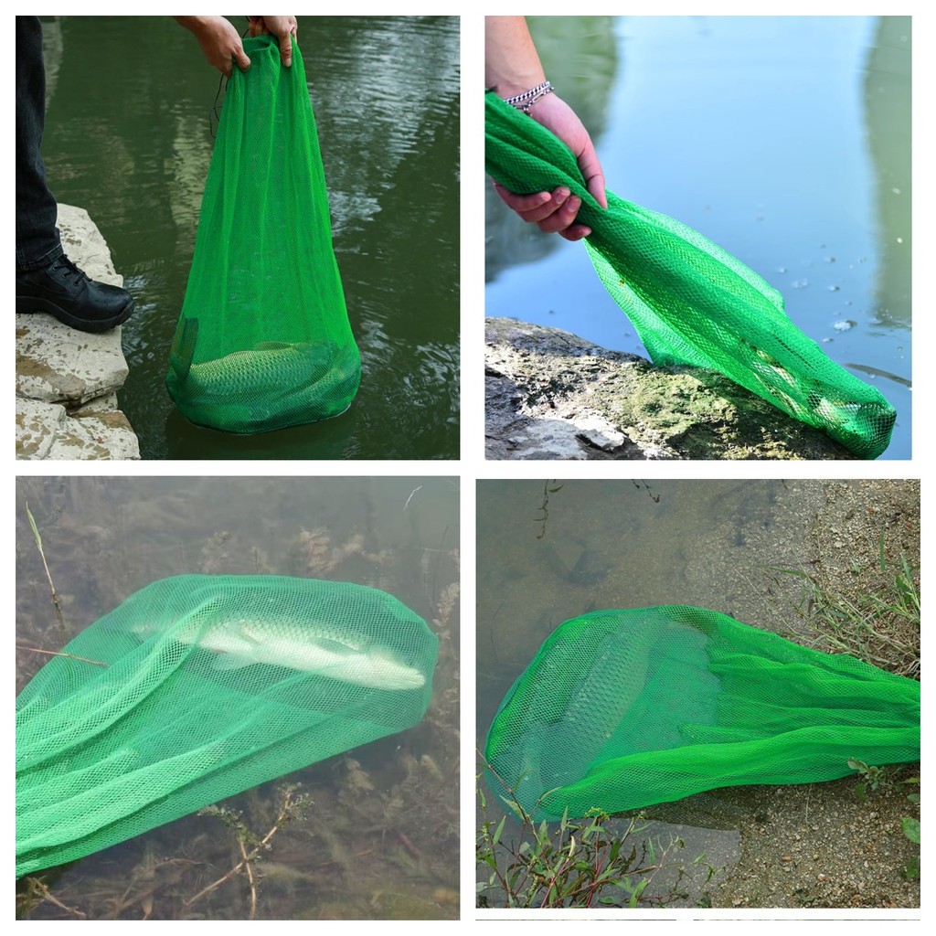 Nylon Jaring Ikan Foldable Fishing Net Jaring Nylon Simpan Ikan Pancing ...