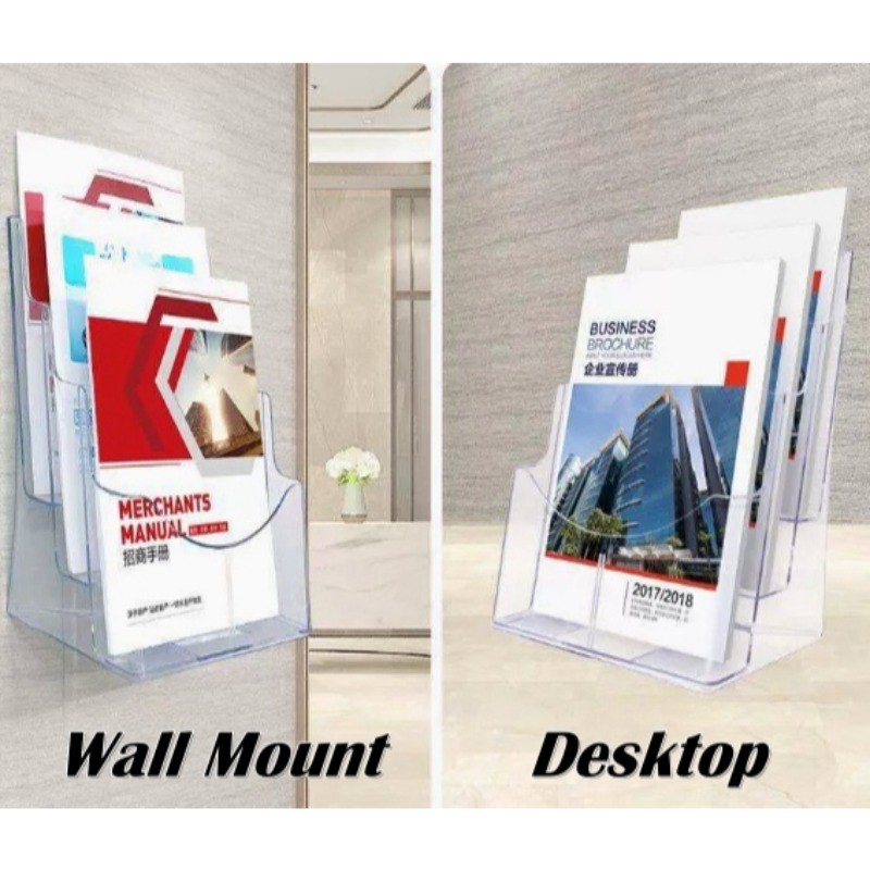 A4 A5 Brochure Stand 2/3/4 Tier Rack Wall Acrylic CD Display Stand ...
