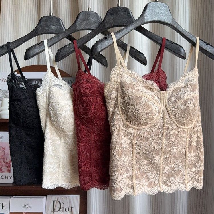 Sexy French Lace Bra-Vest with Sleek Design for a Slenderizing Fit ...