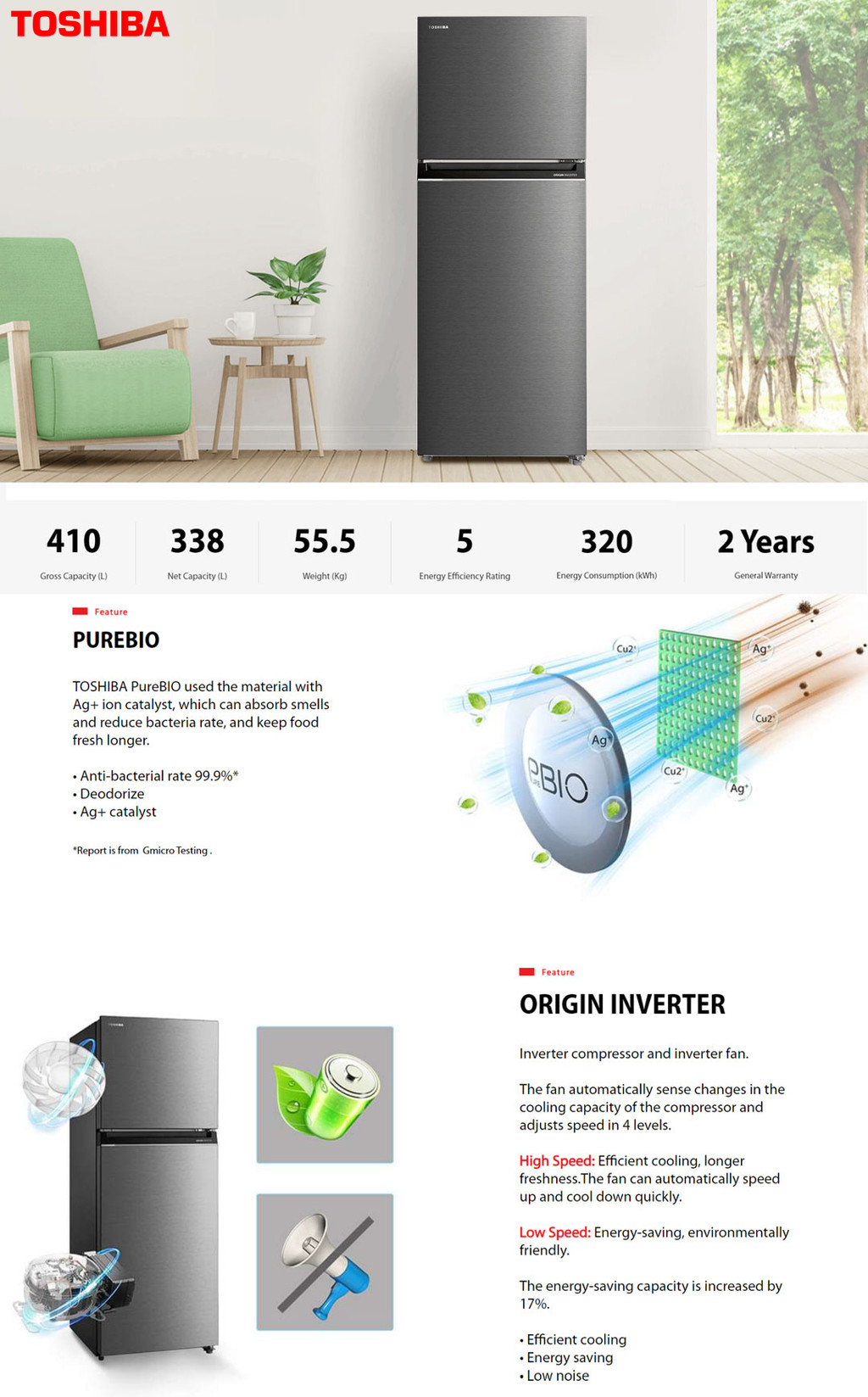 TOSHIBA 490L / Beko 440L 470L 2 Doors Inverter Refrigerator ...