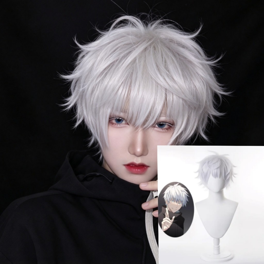 Anime Jujutsu Kaisen Gojo Satoru Release State Wig Cosplay Synthetic ...
