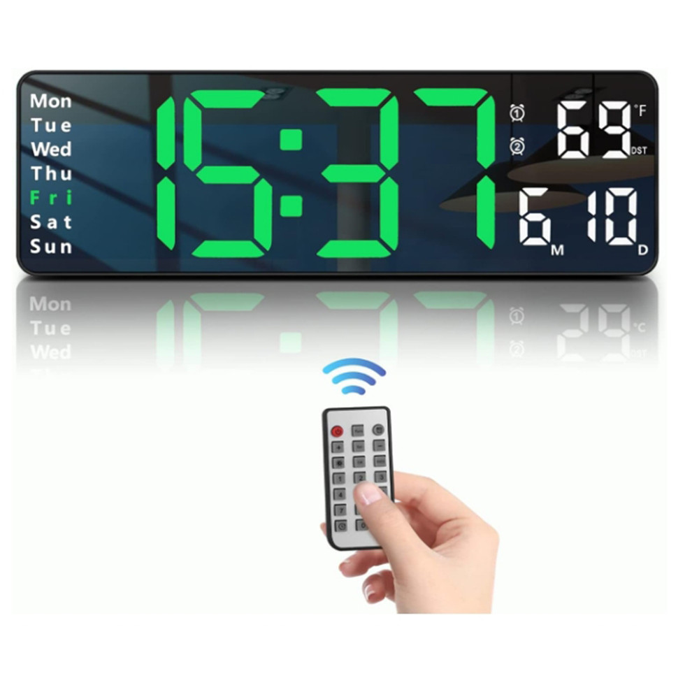 13 Inch Multi-functional LED Digital Alarm Clock Travel Clock with ...
