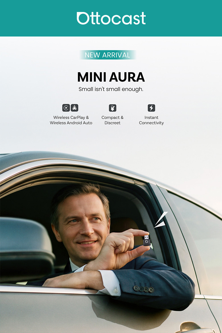 2026 NEW OTTOCAST Mini AURA 4.0 2 in 1 Wired To Wireless CarPlay ...