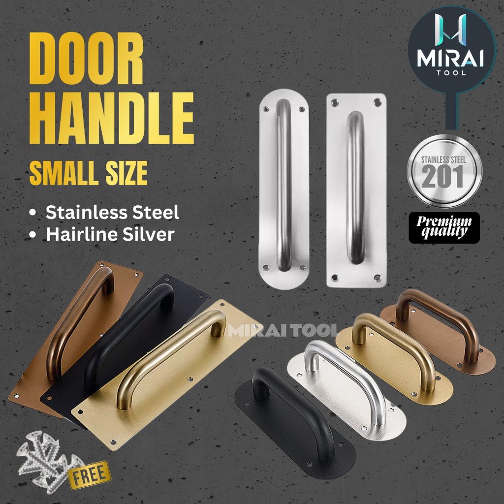 201/304 Stainless Steel Door Handle Set Small & Curved Pull Handles for ...