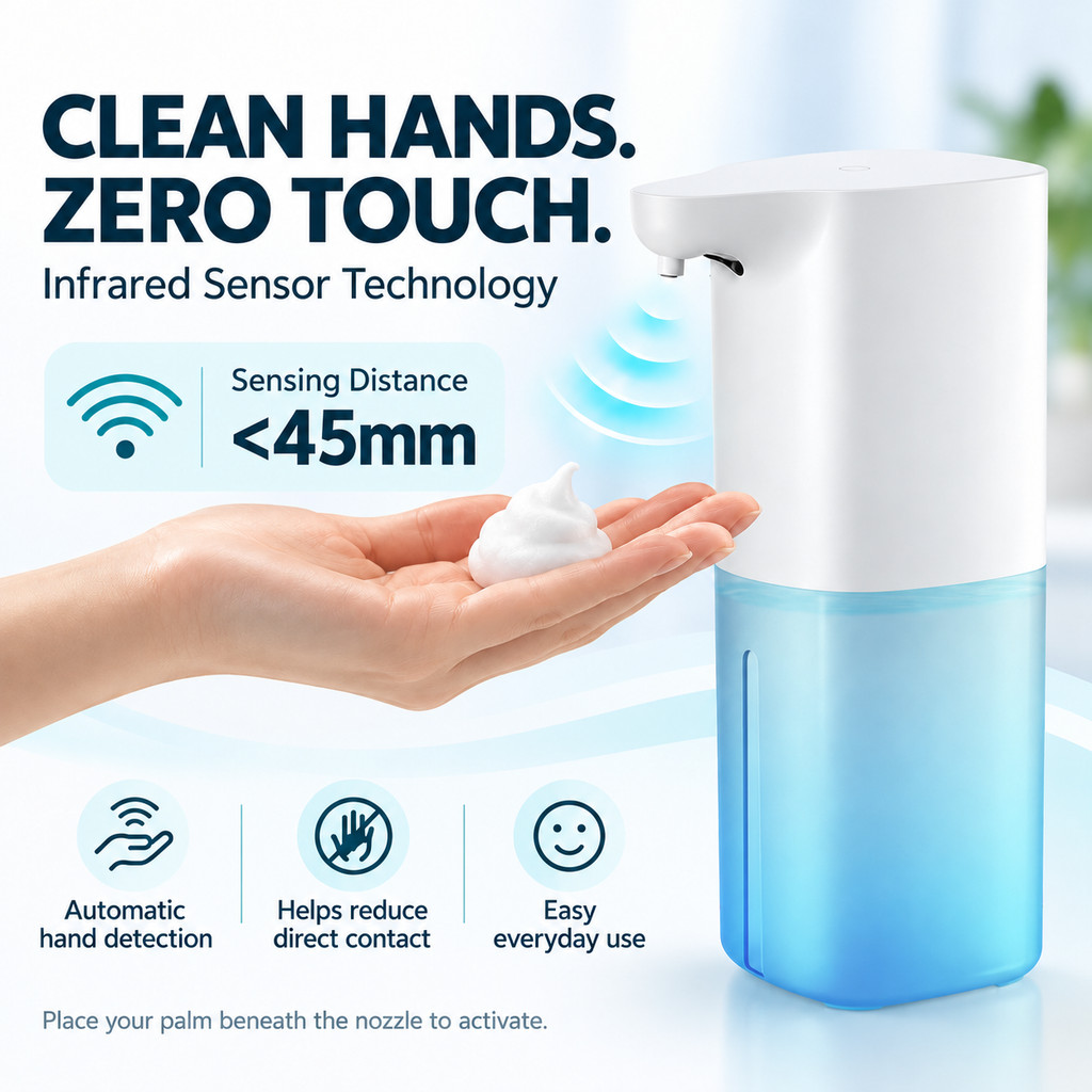 BuzzTech 350ml Automatic Foam Soap Dispenser USB Rechargeable Touchless ...