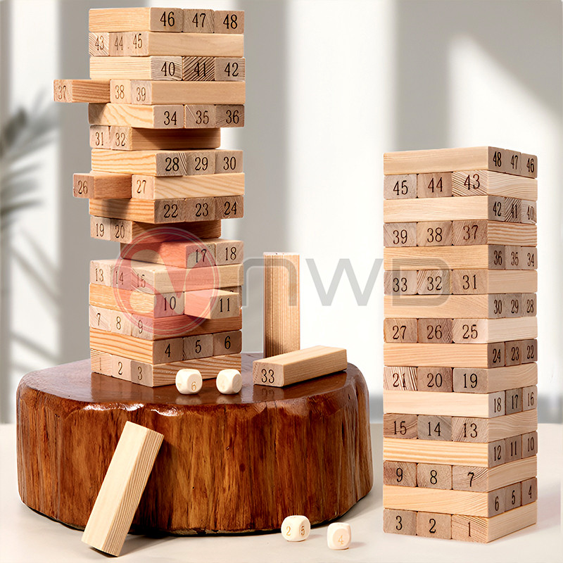 𝗖𝗢𝗨𝗡𝗧 𝗧𝗨𝗠𝗕𝗟𝗘 》54PCS Numbers Wooden Stack Tower Balance Blocks Game Set ...