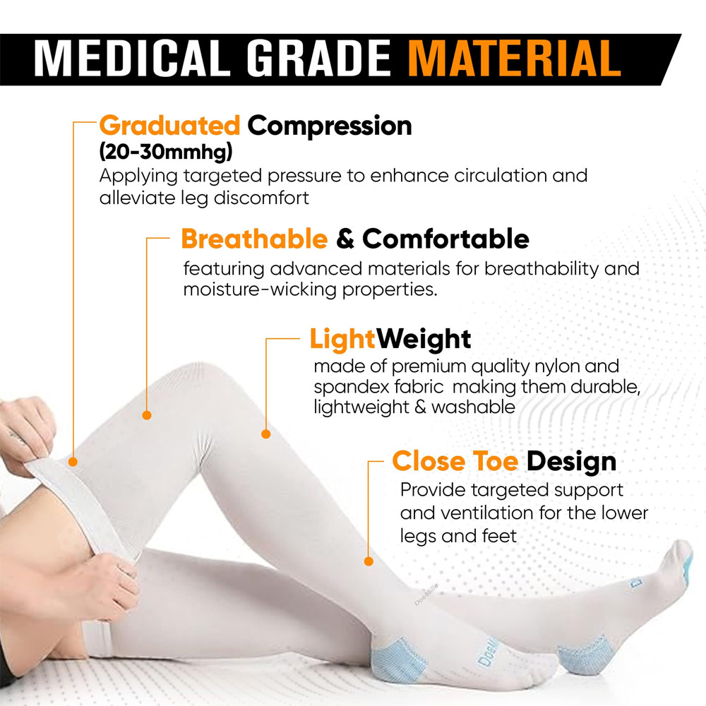1Pair TED Hose Compression Stockings,Anti Embolism Knee-High ...