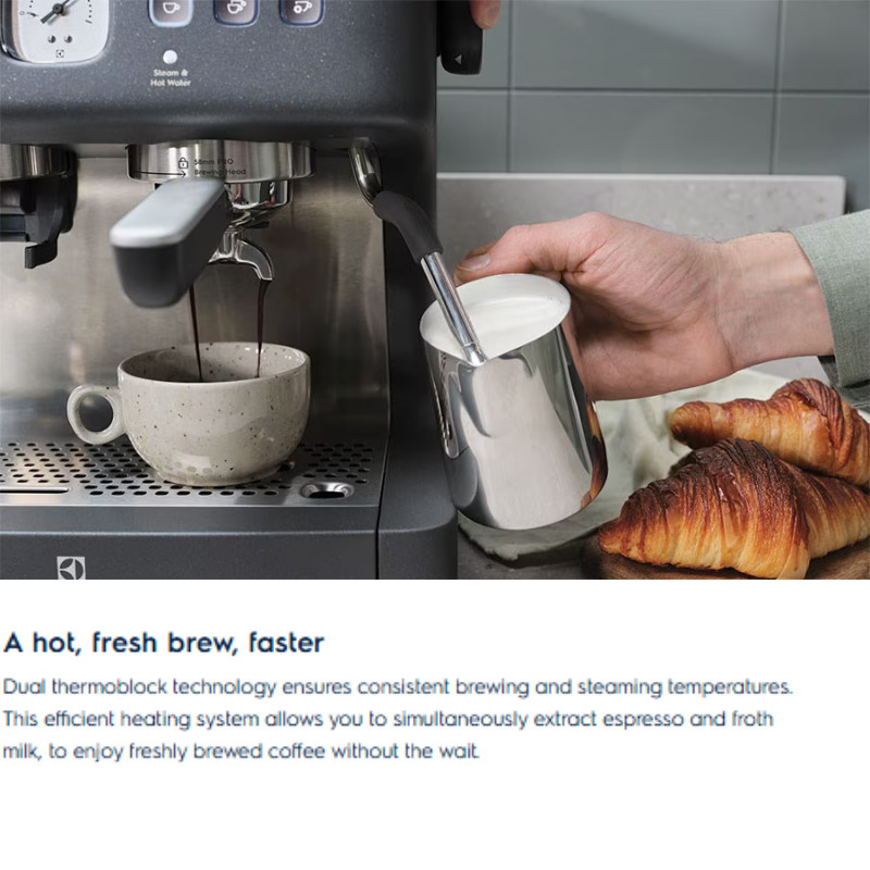 Electrolux 3L UltimateTaste 700 Espresso Coffee Maker Dual Thermoblock ...