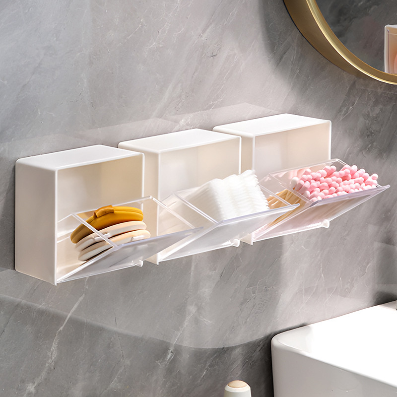 𝐒𝐖𝐈𝐍𝐆 𝐍𝐄𝐒𝐓 Mini Wall Mounted Flip Storage Box Punch-Free Container Case ...