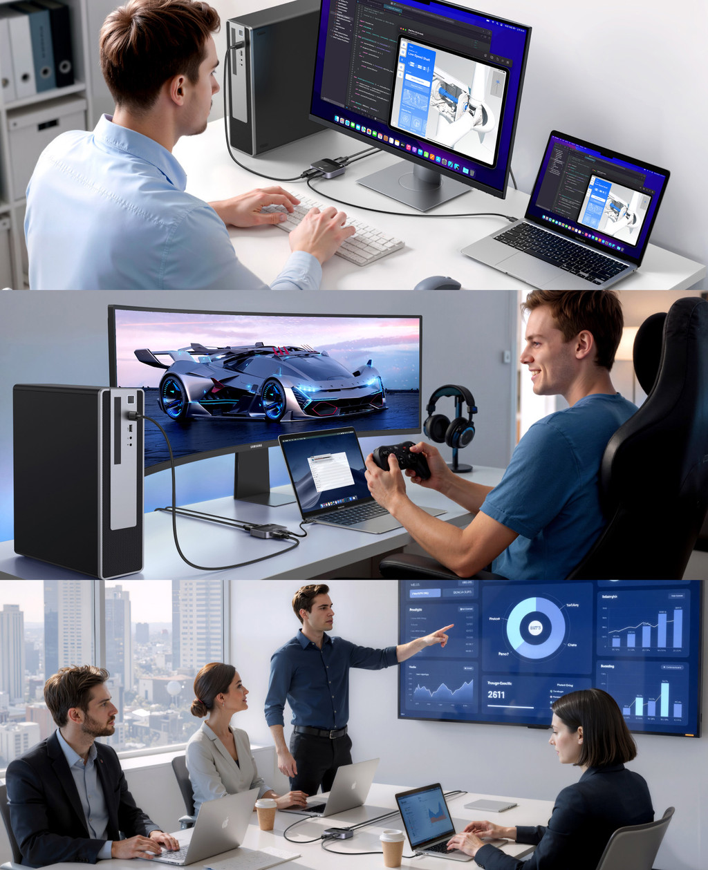 UGREEN 8K@60Hz DisplayPort + USB C Switch 2 in 1 Out DP 1.4 support 3D ...