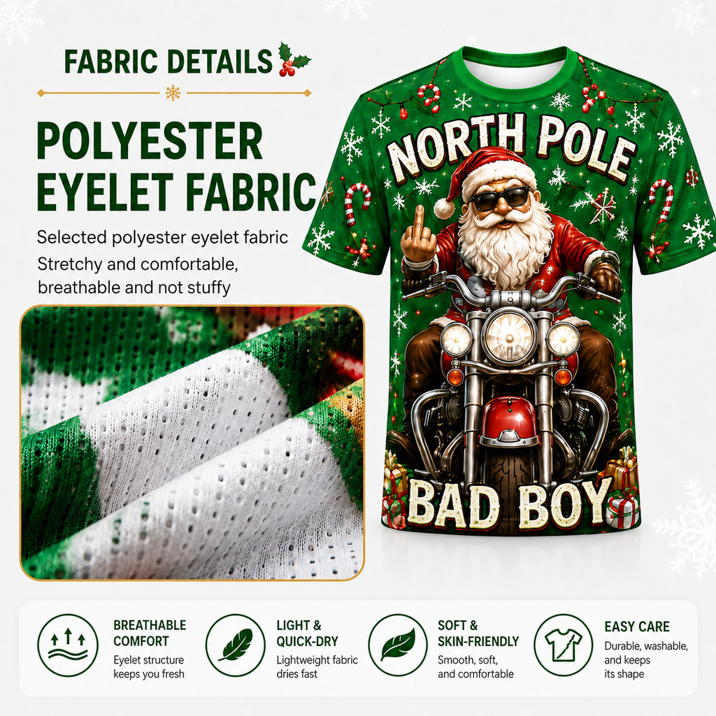 Christmas T Shirt Funny Santa Graphic Tee Unisex Plus Size Holiday ...