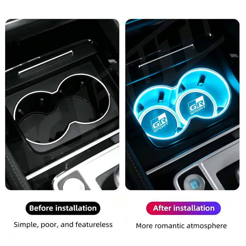Jetour New 7 Color LED Car Cup Holder Light Luminous Coaster Water Cup ...