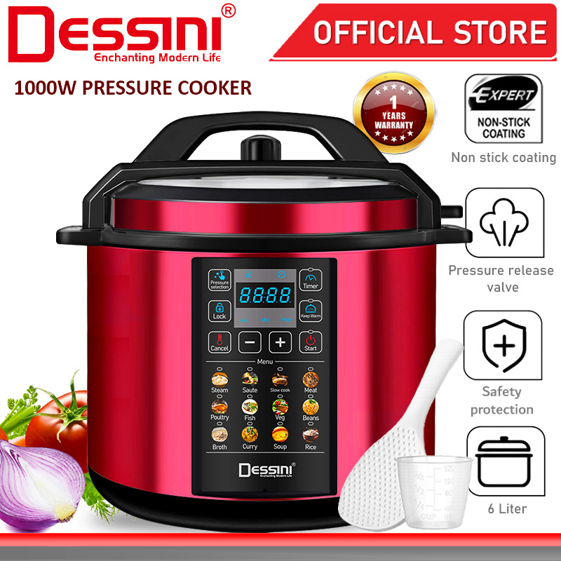 DESSINI ITALY 12 IN 1 Electric Digital Pressure Cooker Non-stick Inner ...