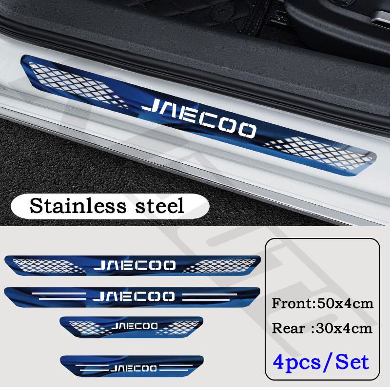 4pcs Jetour Seal Car Stainless Steel Threshold Strip Metal Welcome ...