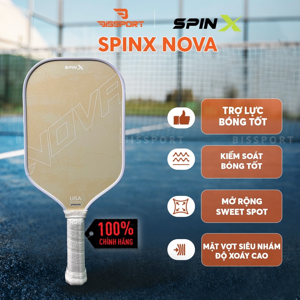 Genuine SpinX NOVA Pickleball Racket - Black - 16mm - Durable - Super ...