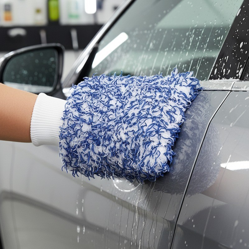 Double-Sided Plush Wiping Mitt - Ultra Soft, Scratch-Free - Microfiber ...